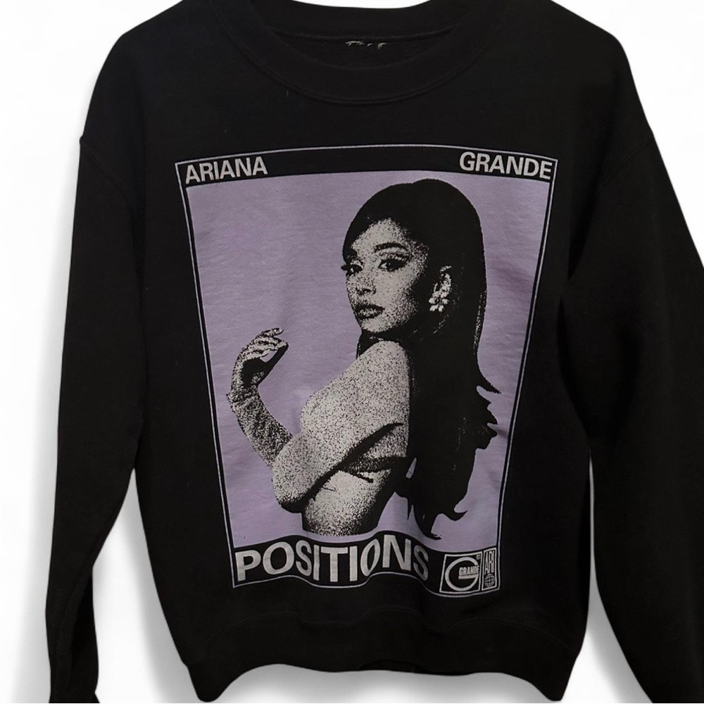 Ariana Grande black & purple  Positions Crewneck Sweatshirt